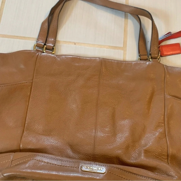 Coach Park North South Leather Tote Bag - Picture 8 of 11